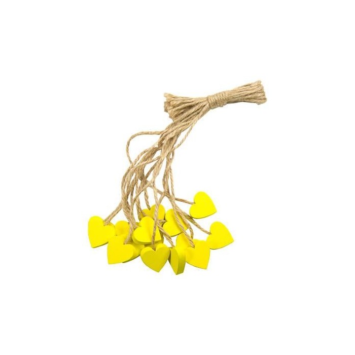 CUORE LEGNO GIALLO CON CORDONCINO